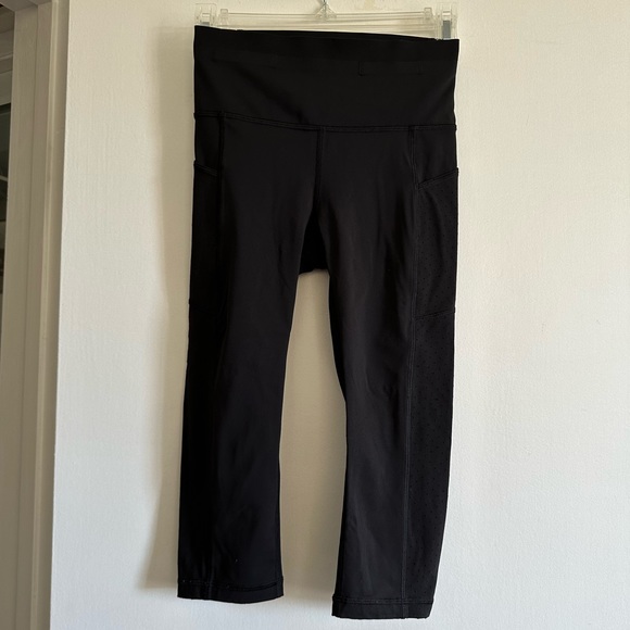 Lululemon Athletica Black Mind Over Miles Crop (17”) Leggings size 4 EUC - Picture 7 of 16